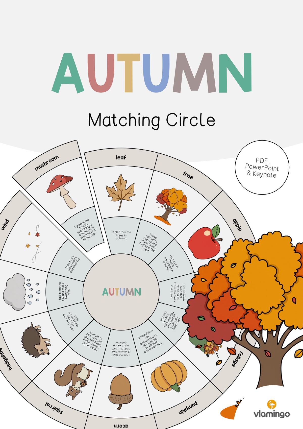 de englisch autumn matching circle 001