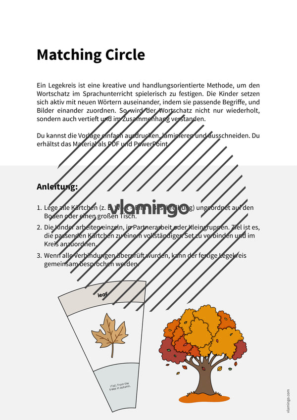 Autumn / Herbst: Matching Circle für den Englischunterricht – Vorschau 2