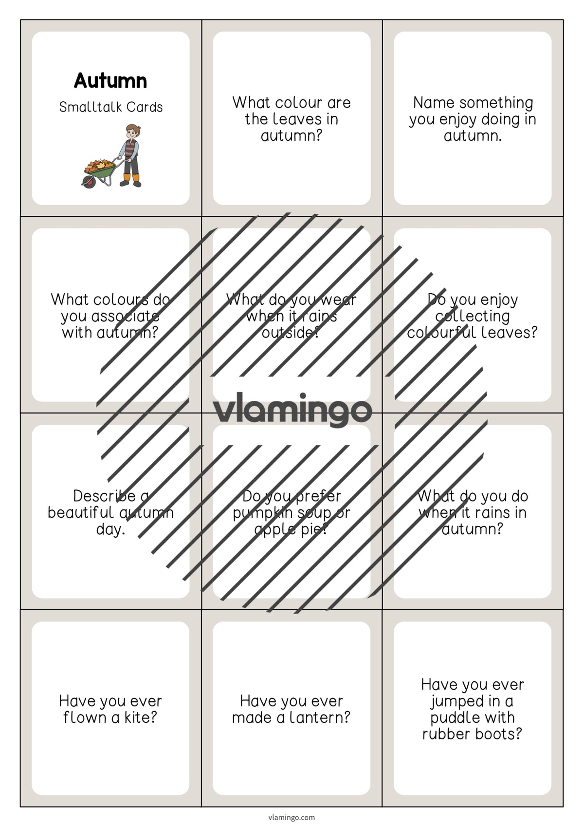 Autumn / Herbst: Smalltalk Cards für den Englischunterricht – Vorschau 3