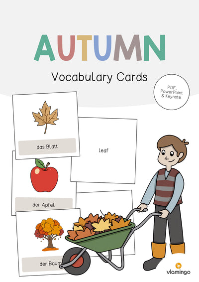 Otoño / Herbst: Tarjetas de vocabulario (Inglés)