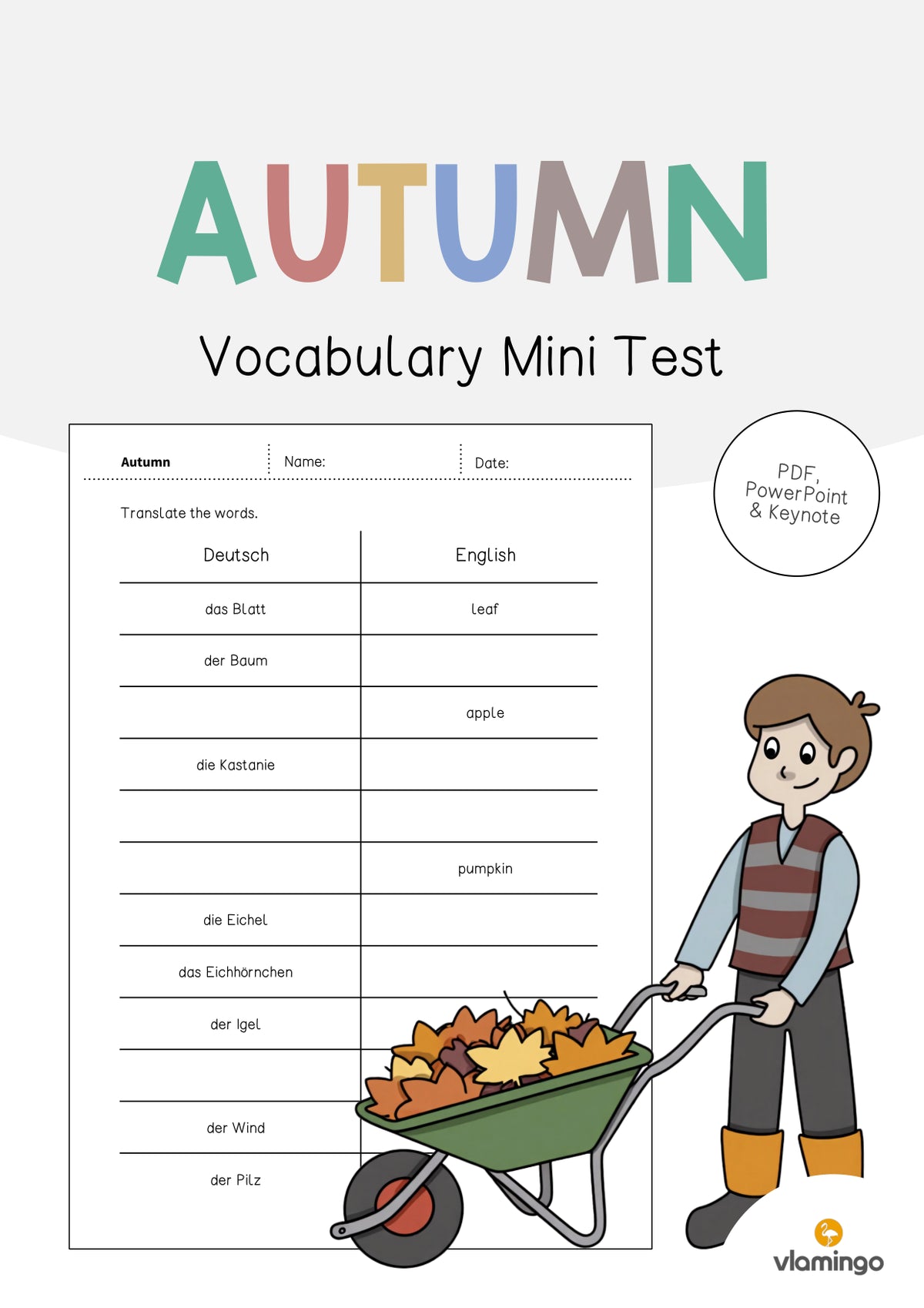 de englisch autumn vocabulary mini test 001