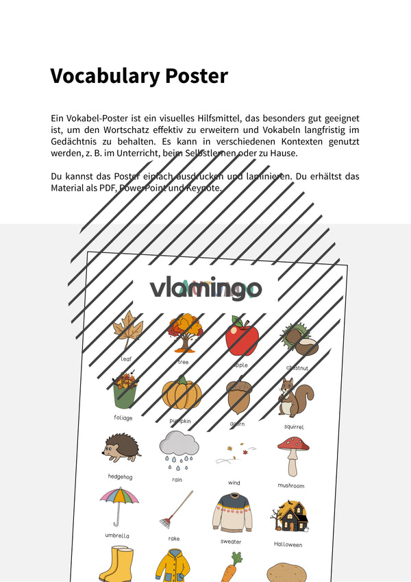 Autumn / Herbst: Vocabulary Poster für den Englischunterricht – Vorschau 2