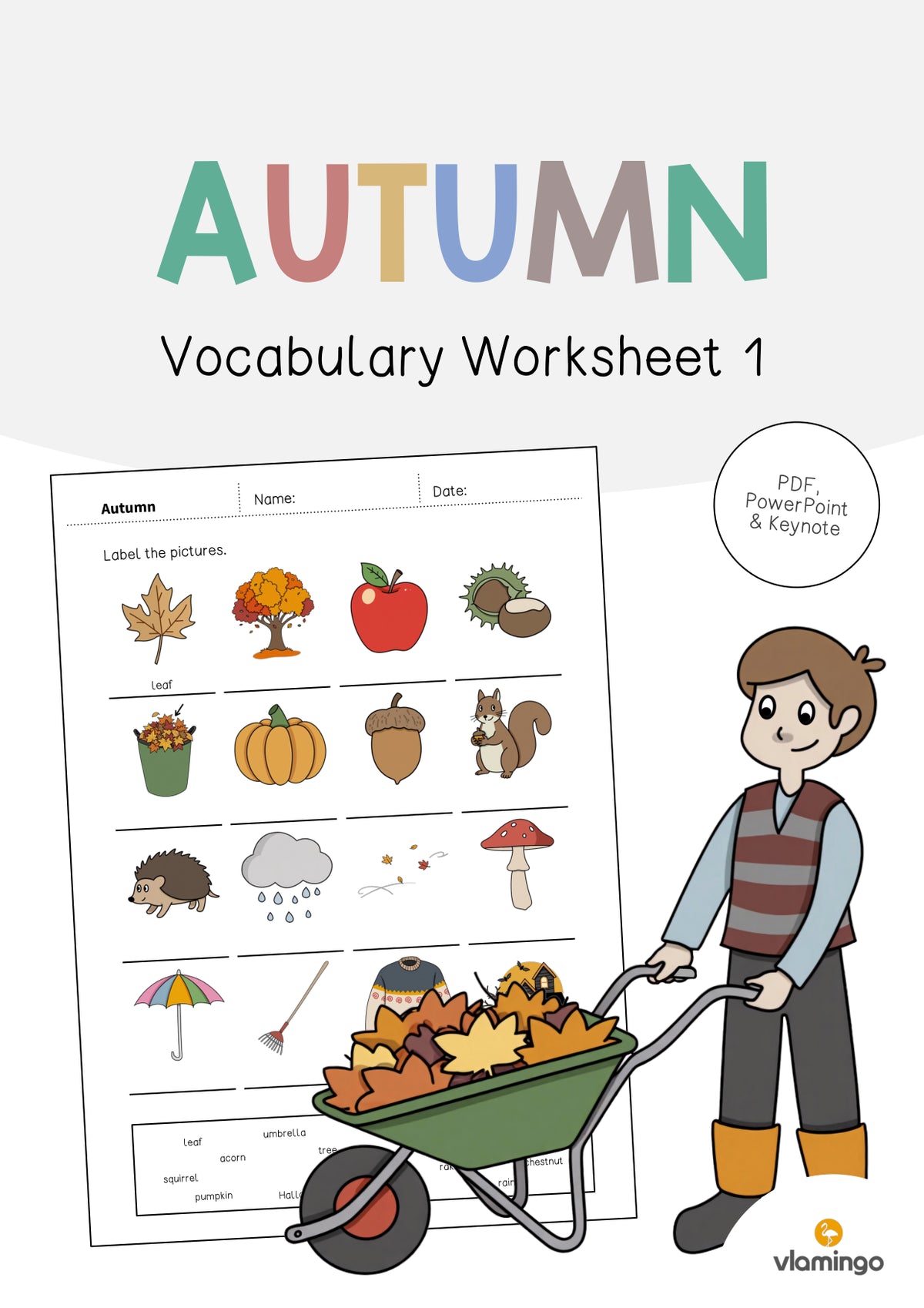 de englisch autumn vocabulary worksheet 1 001