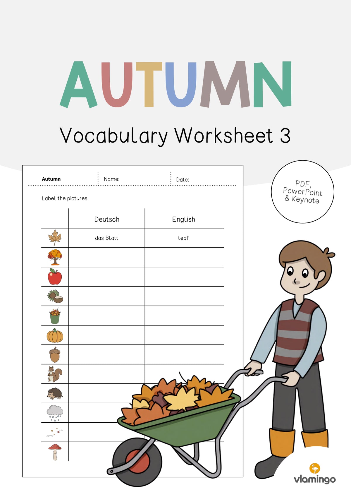 de englisch autumn vocabulary worksheet 3 001