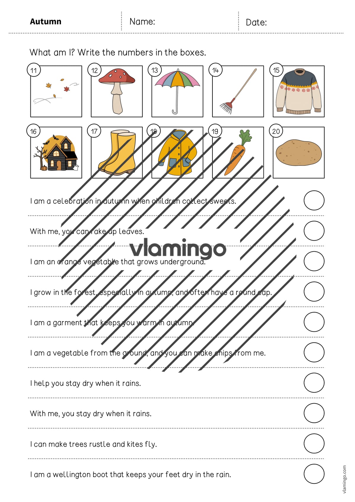 Autumn / Herbst: What am I? – Worksheet für den Englischunterricht (Arbeitsblatt) – Vorschau 4
