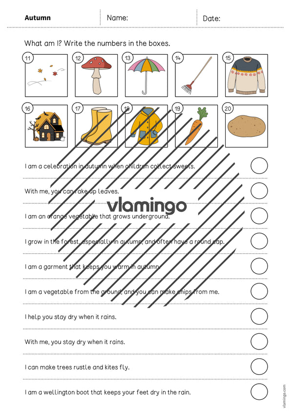 Autumn / Herbst: What am I? – Worksheet für den Englischunterricht (Arbeitsblatt) – Vorschau 4