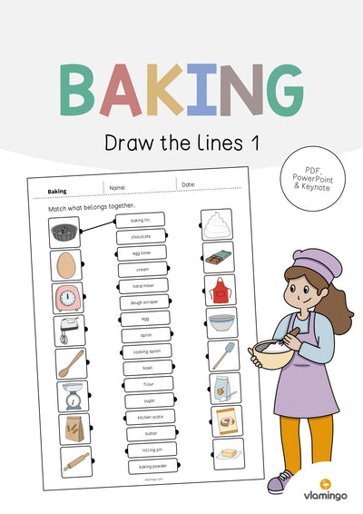 Baking / Backen: Draw the lines 1 (Englisch)