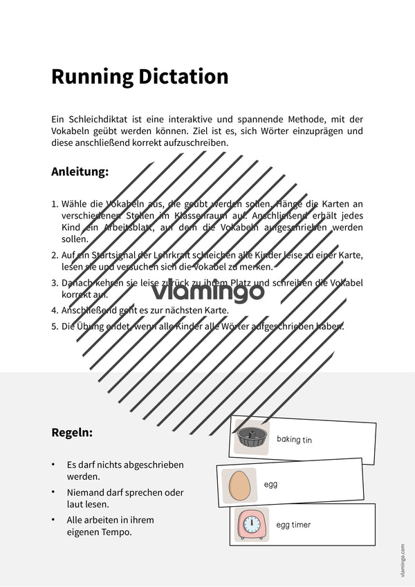 de englisch baking running dictation 002