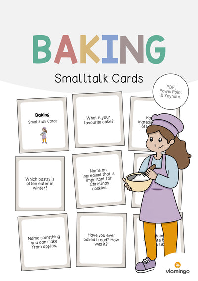 Baking / Backen: Smalltalk Cards (Englisch)
