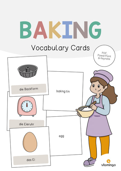 Baking / Backen: Vocabulary Cards (Englisch)