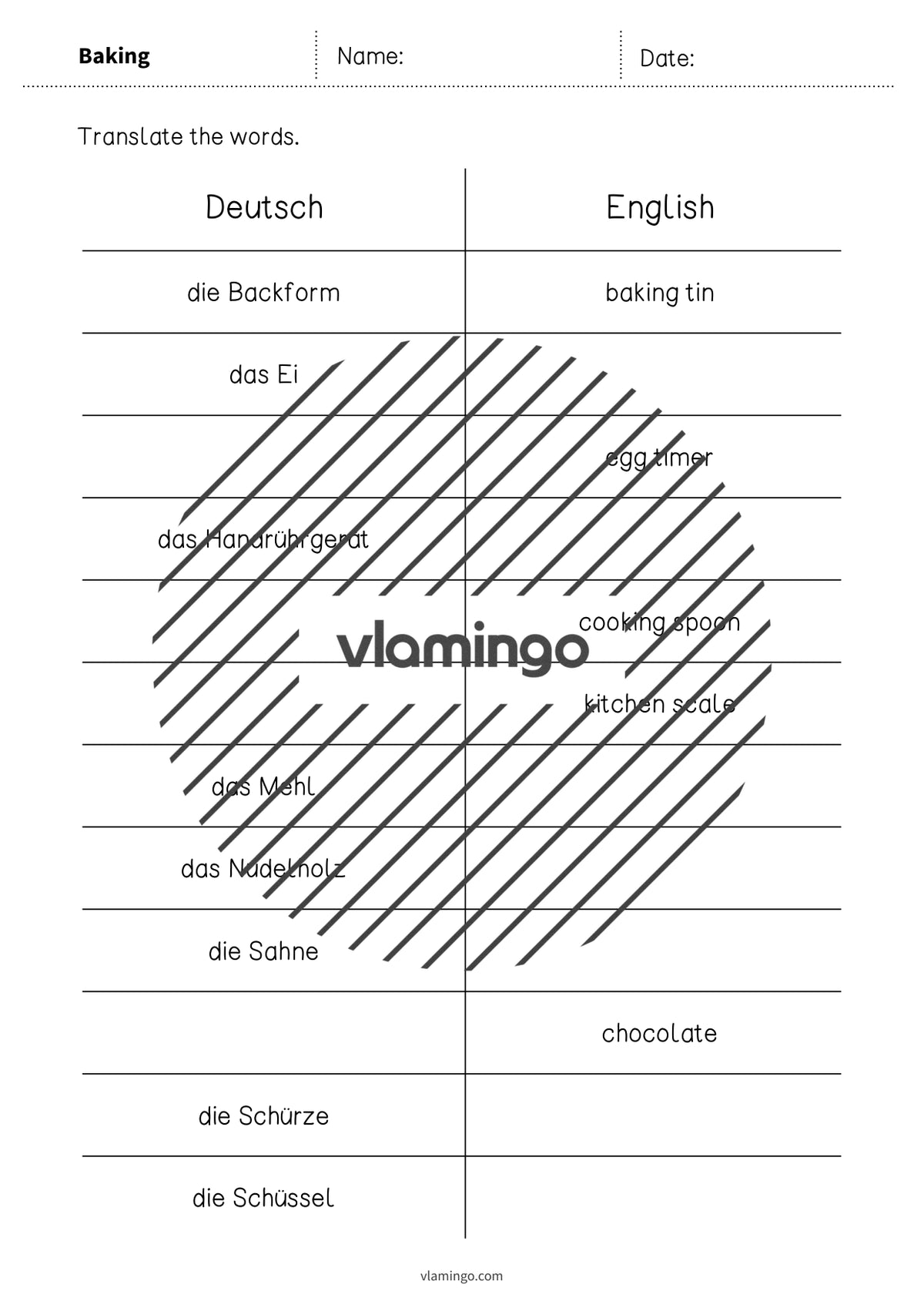 de englisch baking vocabulary mini test 003