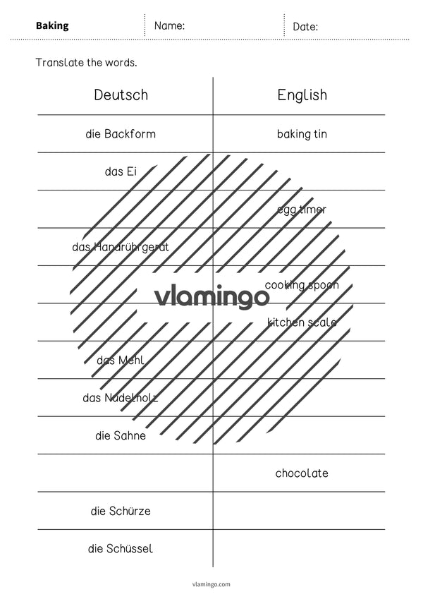 de englisch baking vocabulary mini test 003