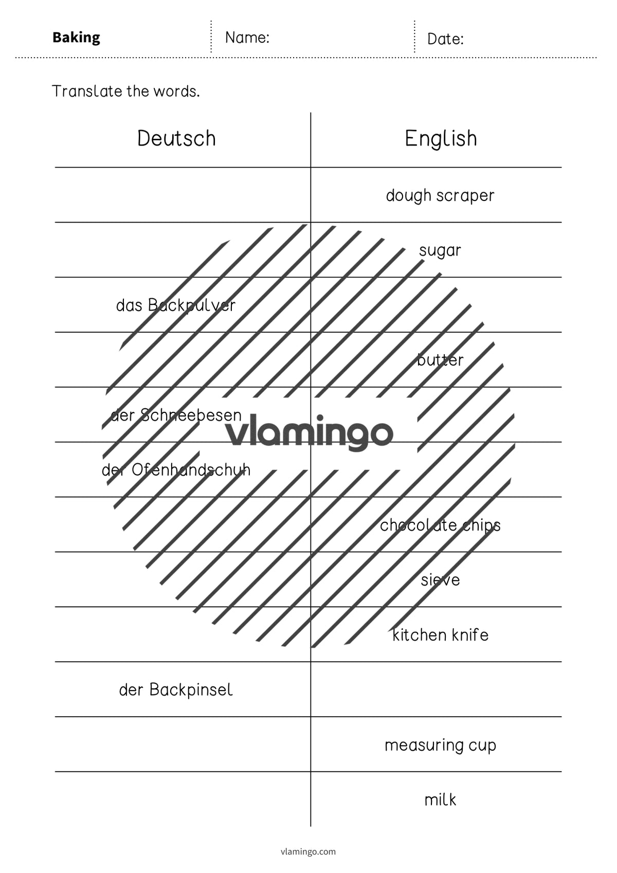 de englisch baking vocabulary mini test 004