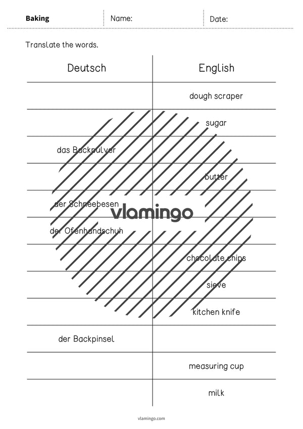 de englisch baking vocabulary mini test 004