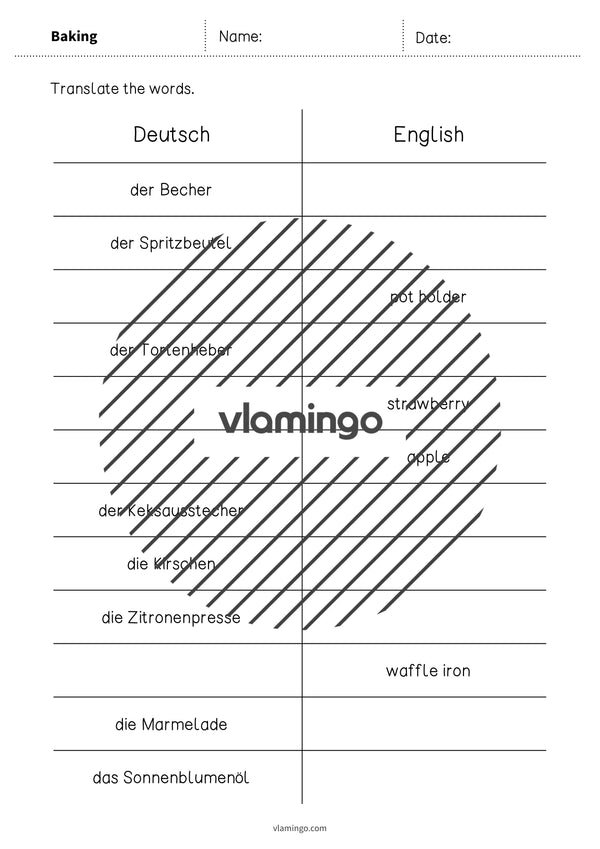 de englisch baking vocabulary mini test 005