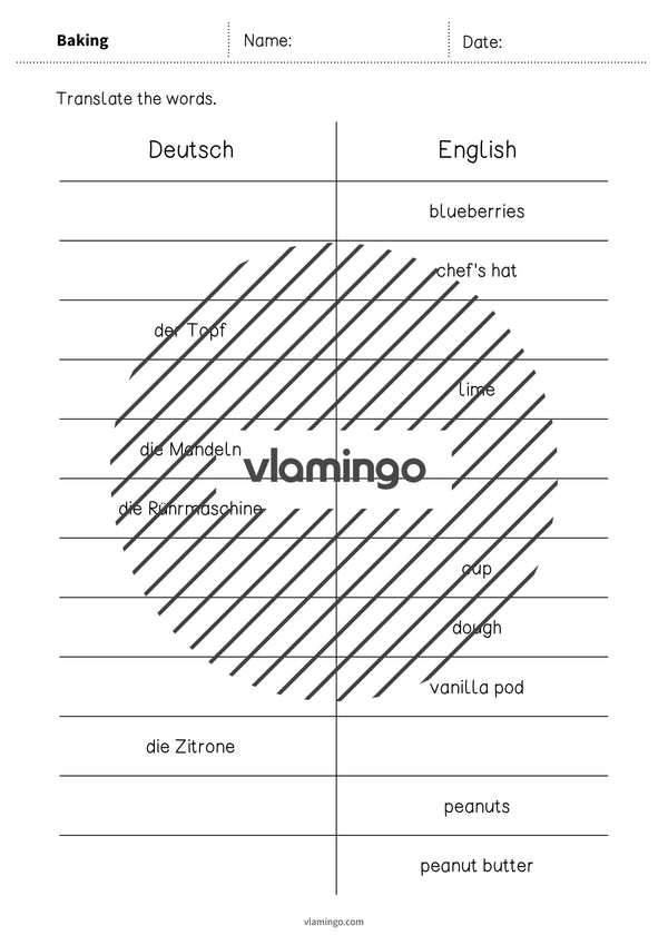 de englisch baking vocabulary mini test 006