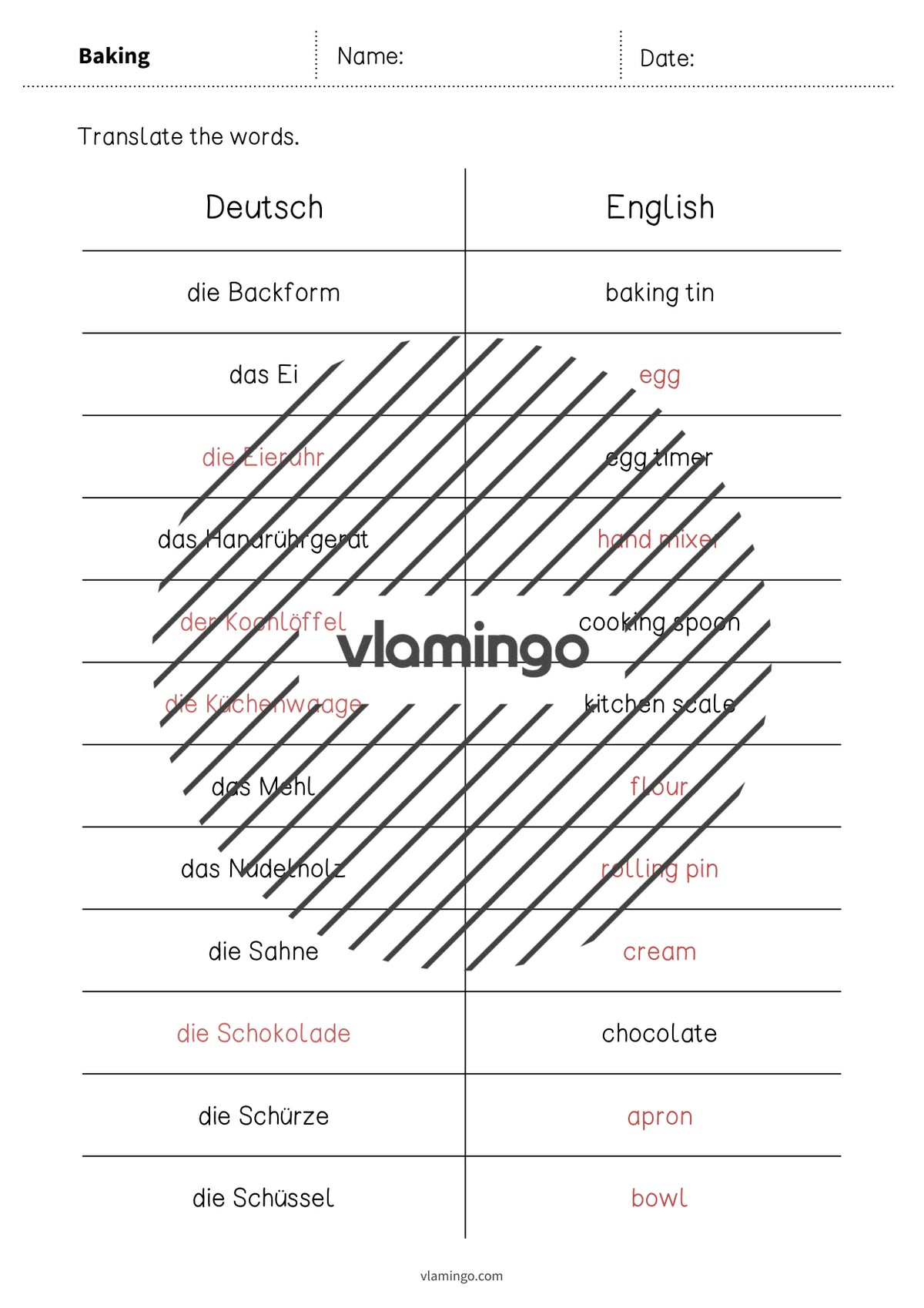 de englisch baking vocabulary mini test 009
