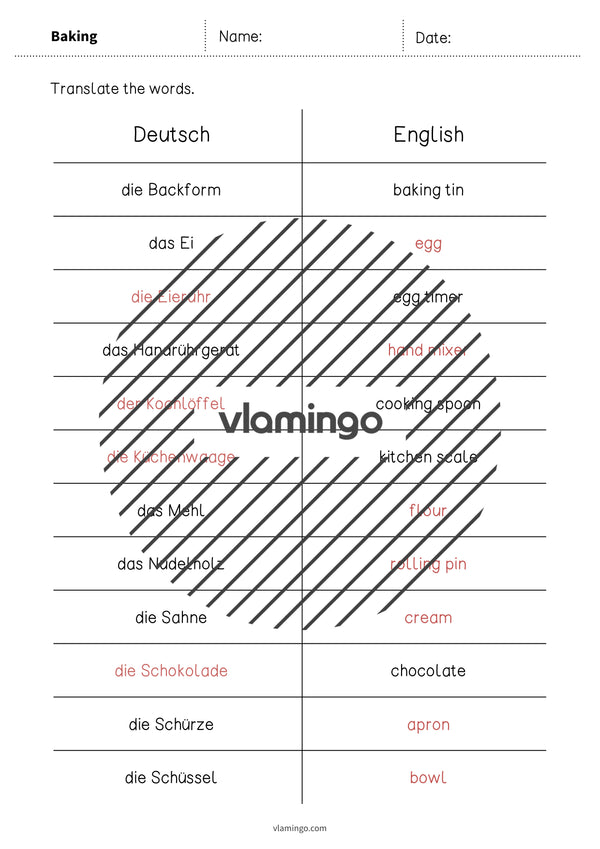 de englisch baking vocabulary mini test 009
