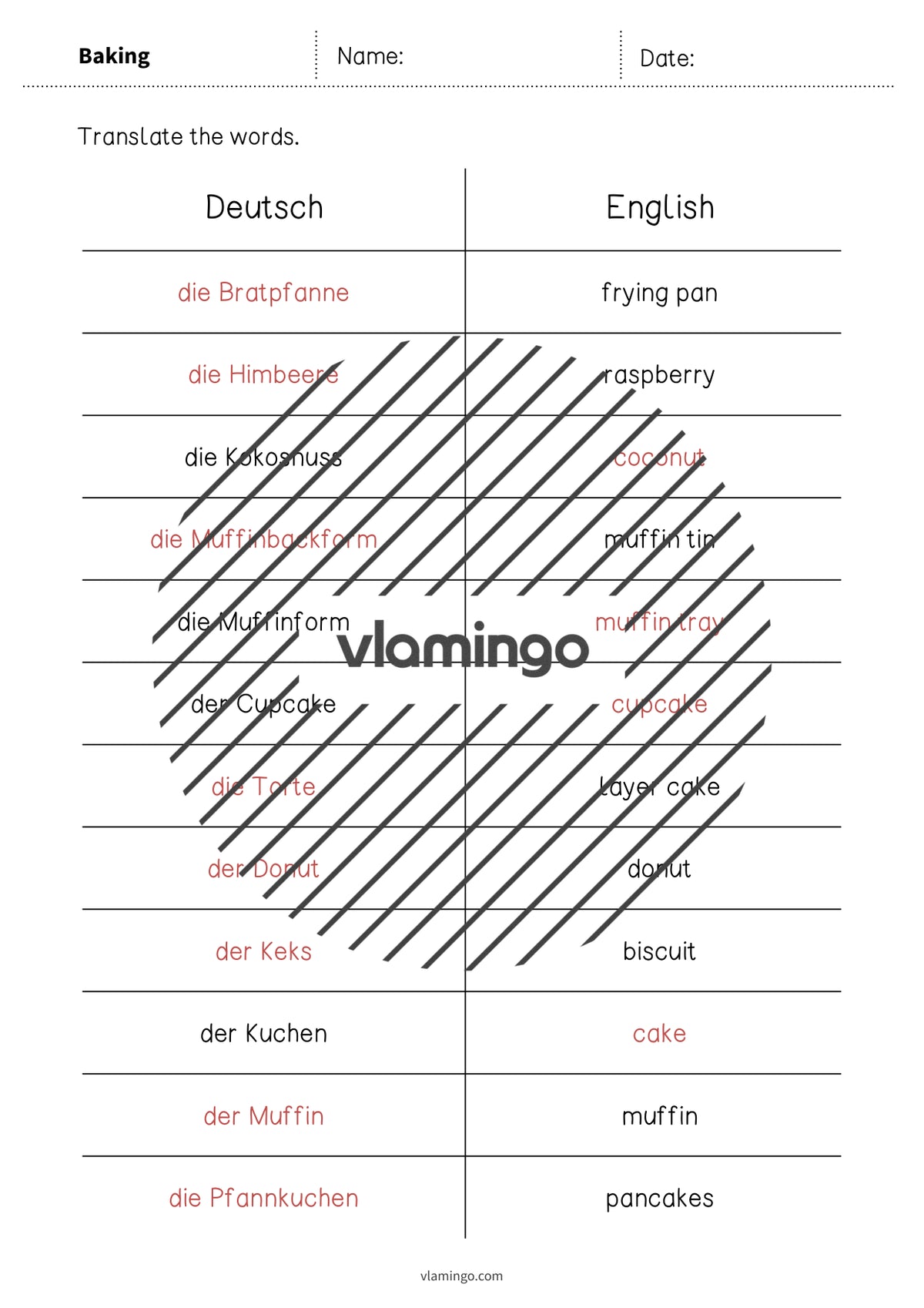 de englisch baking vocabulary mini test 013