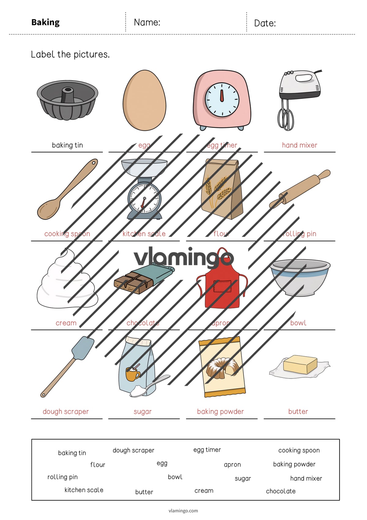 de englisch baking vocabulary worksheet 1 010