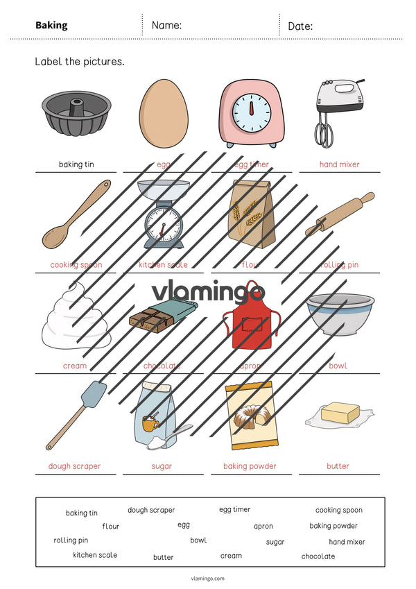 de englisch baking vocabulary worksheet 1 010