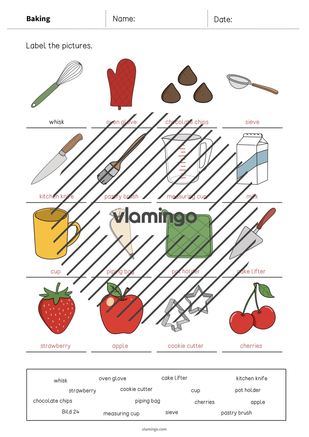 de englisch baking vocabulary worksheet 1 011