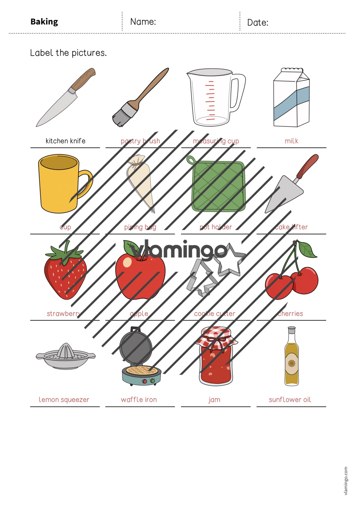 de englisch baking vocabulary worksheet 1 013