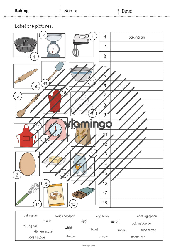 de englisch baking vocabulary worksheet 2 004