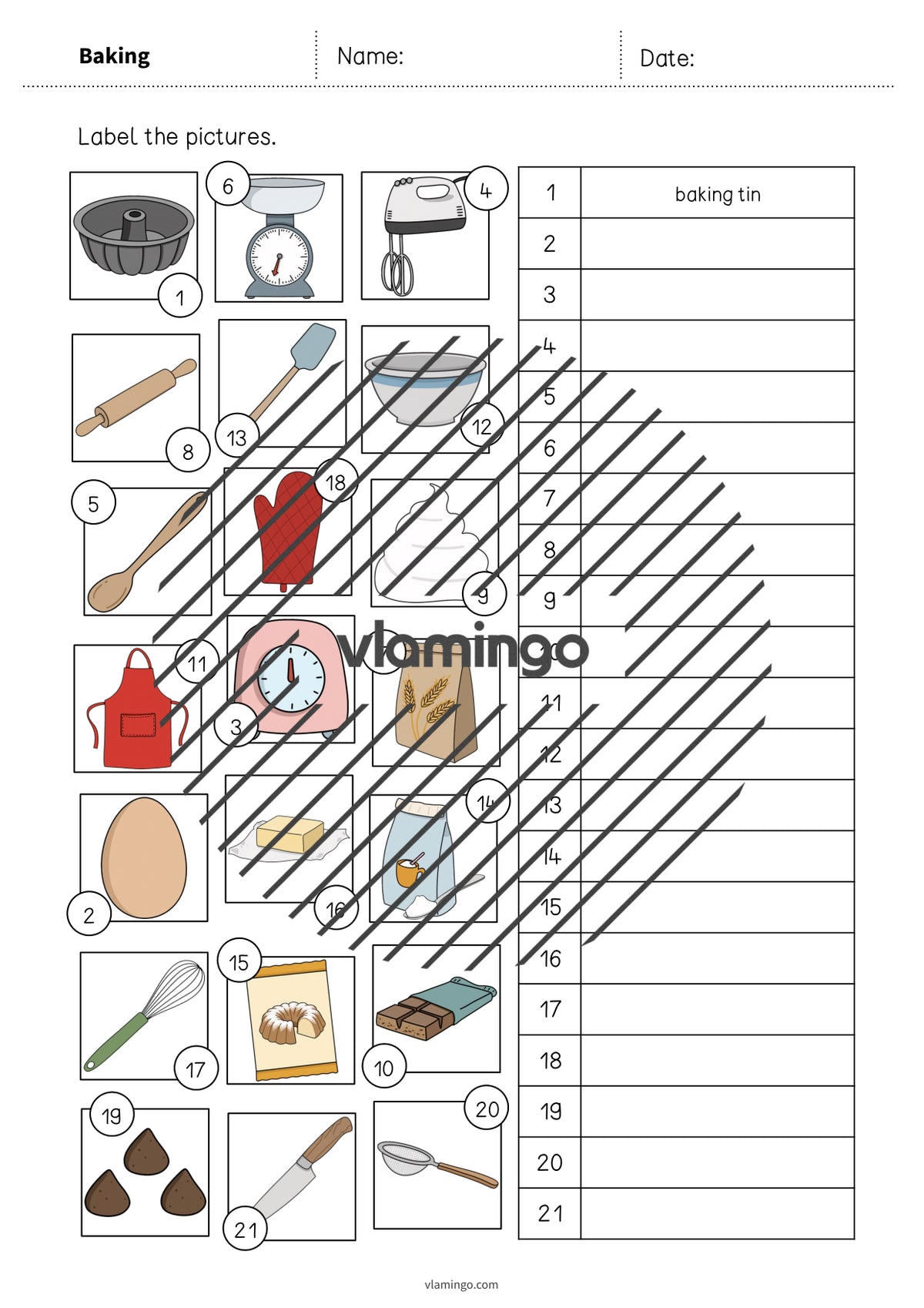 de englisch baking vocabulary worksheet 2 006