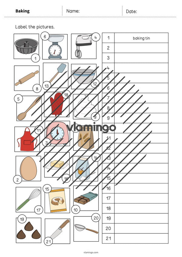 de englisch baking vocabulary worksheet 2 006