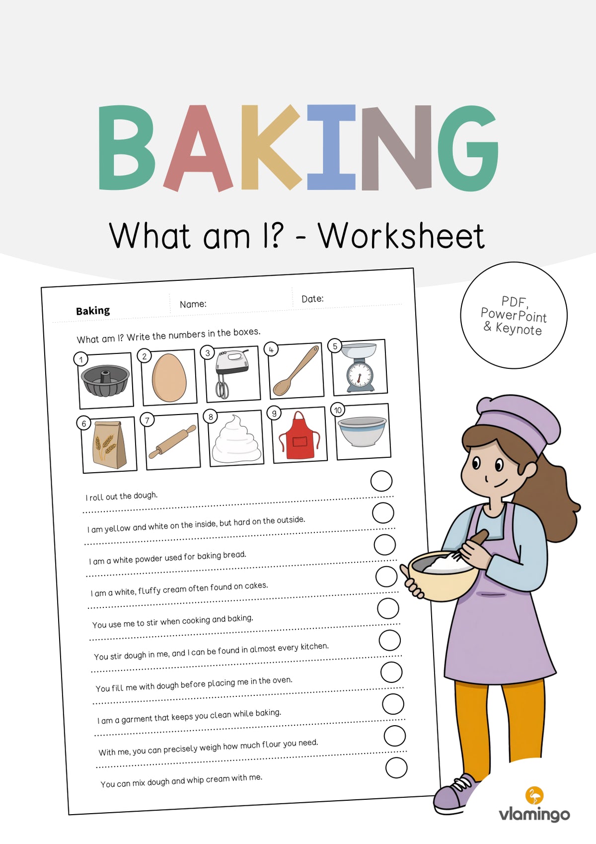 de englisch baking what am i worksheet 001