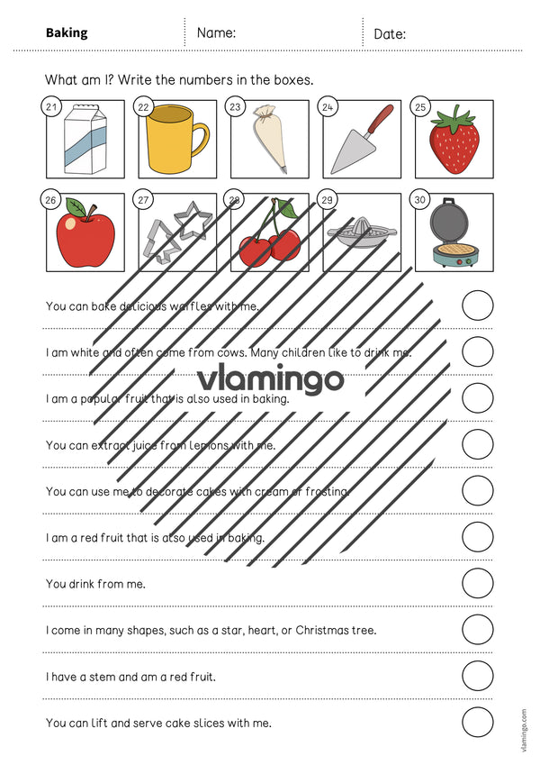 de englisch baking what am i worksheet 005