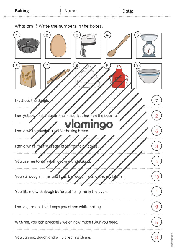 de englisch baking what am i worksheet 007