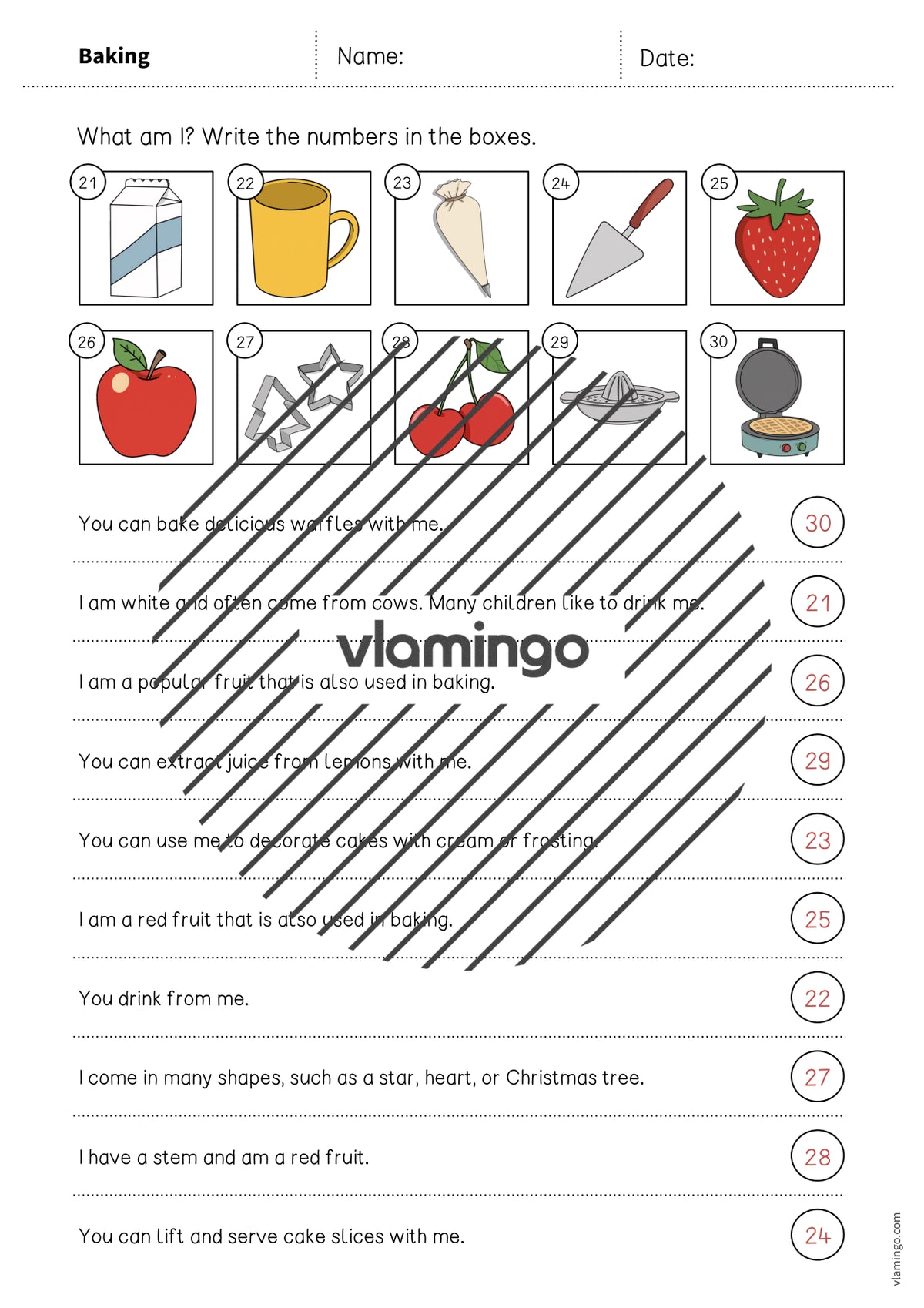 de englisch baking what am i worksheet 009