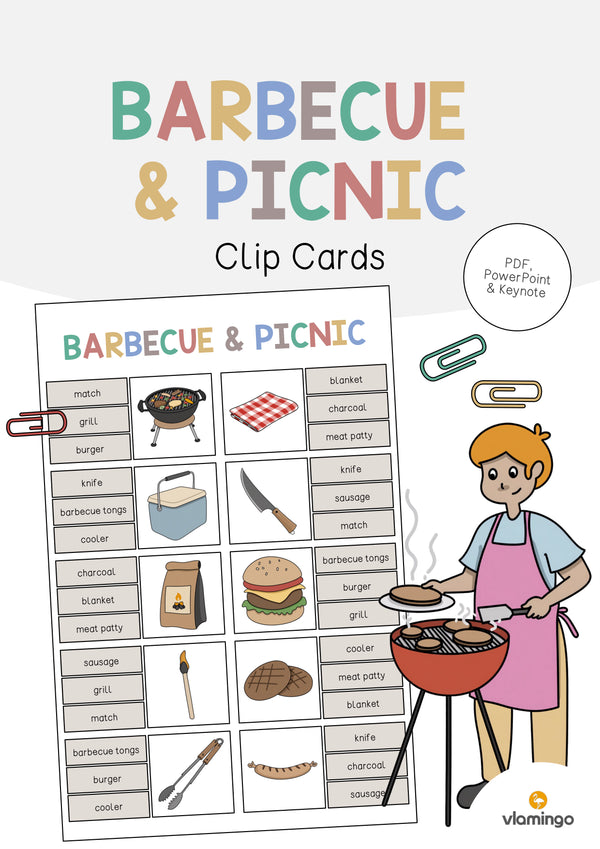 de englisch barbecue picnic clip cards 001