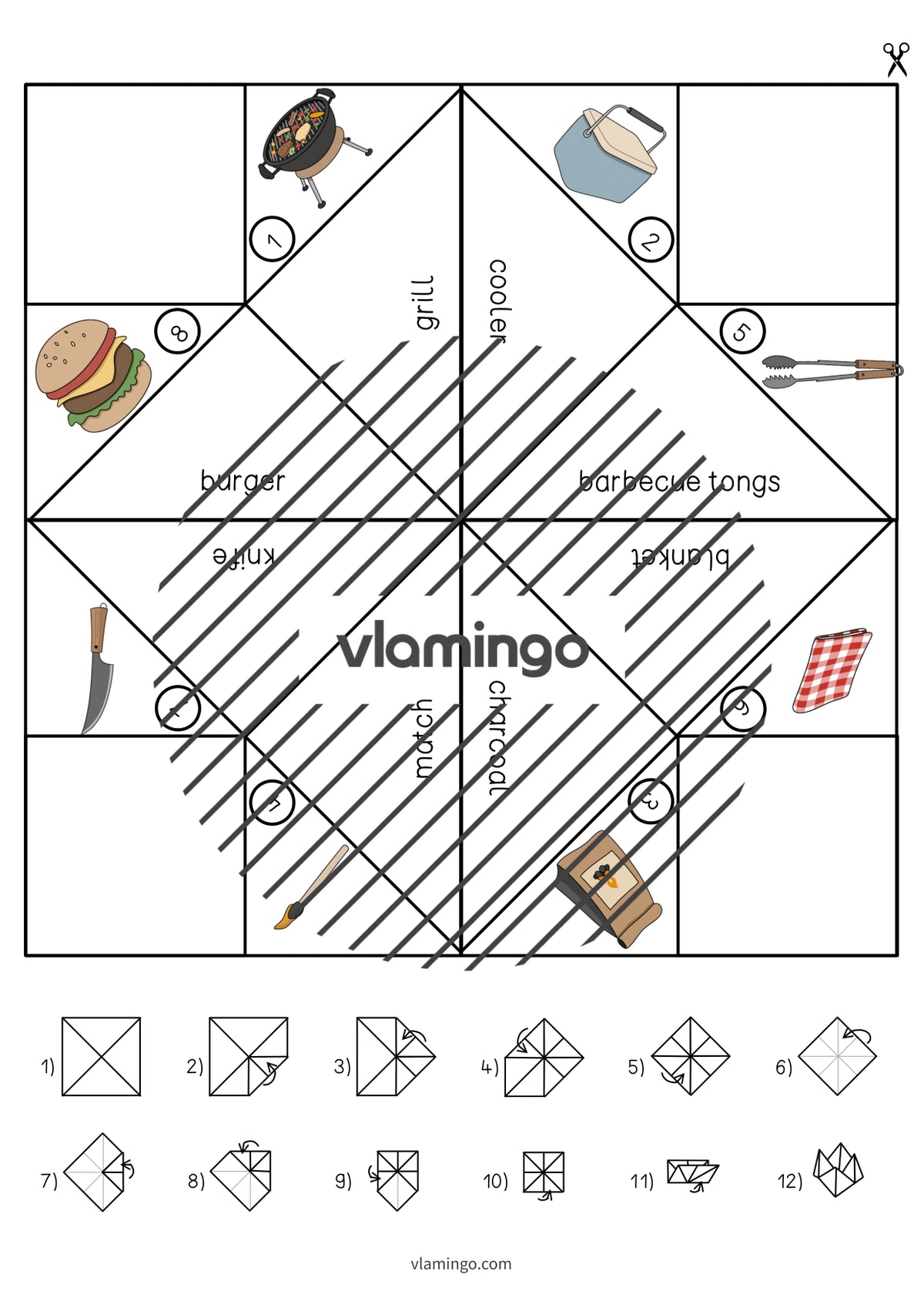 de englisch barbecue picnic cootie catcher 005