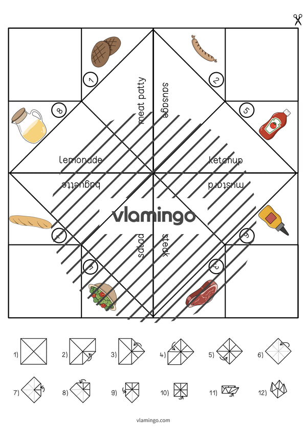 de englisch barbecue picnic cootie catcher 006