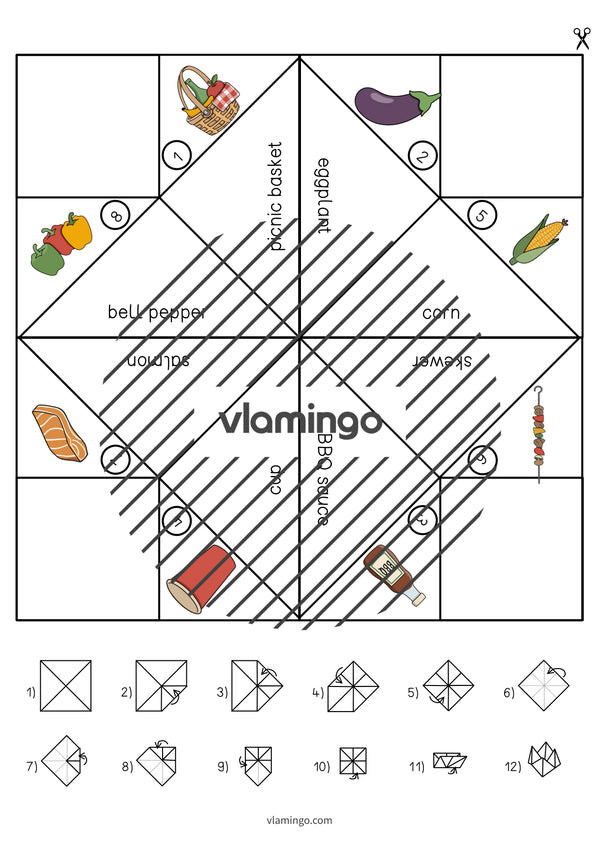 de englisch barbecue picnic cootie catcher 007