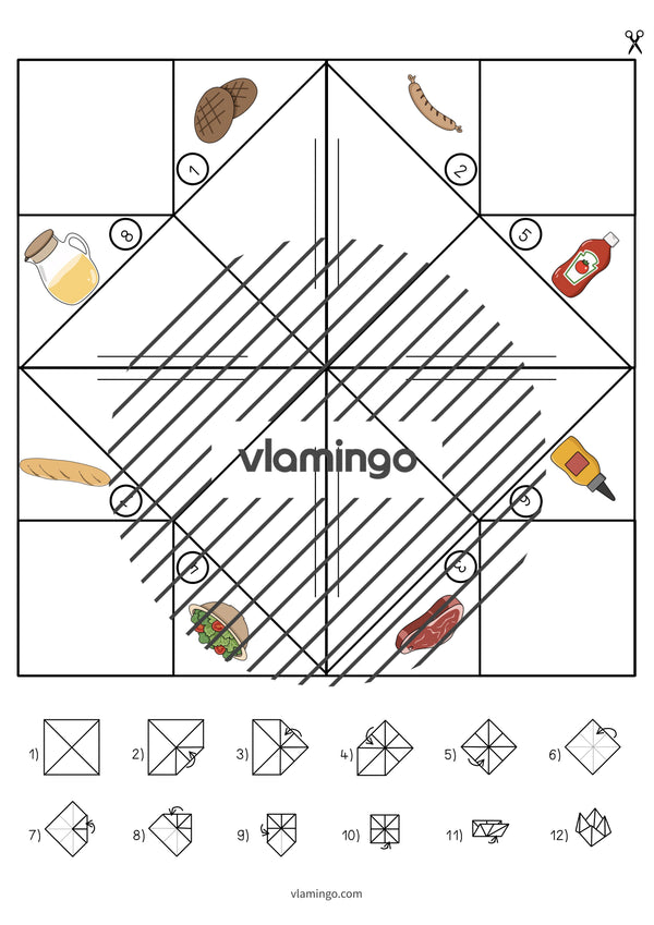 de englisch barbecue picnic cootie catcher 010