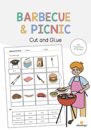 de englisch barbecue picnic cut and glue 001