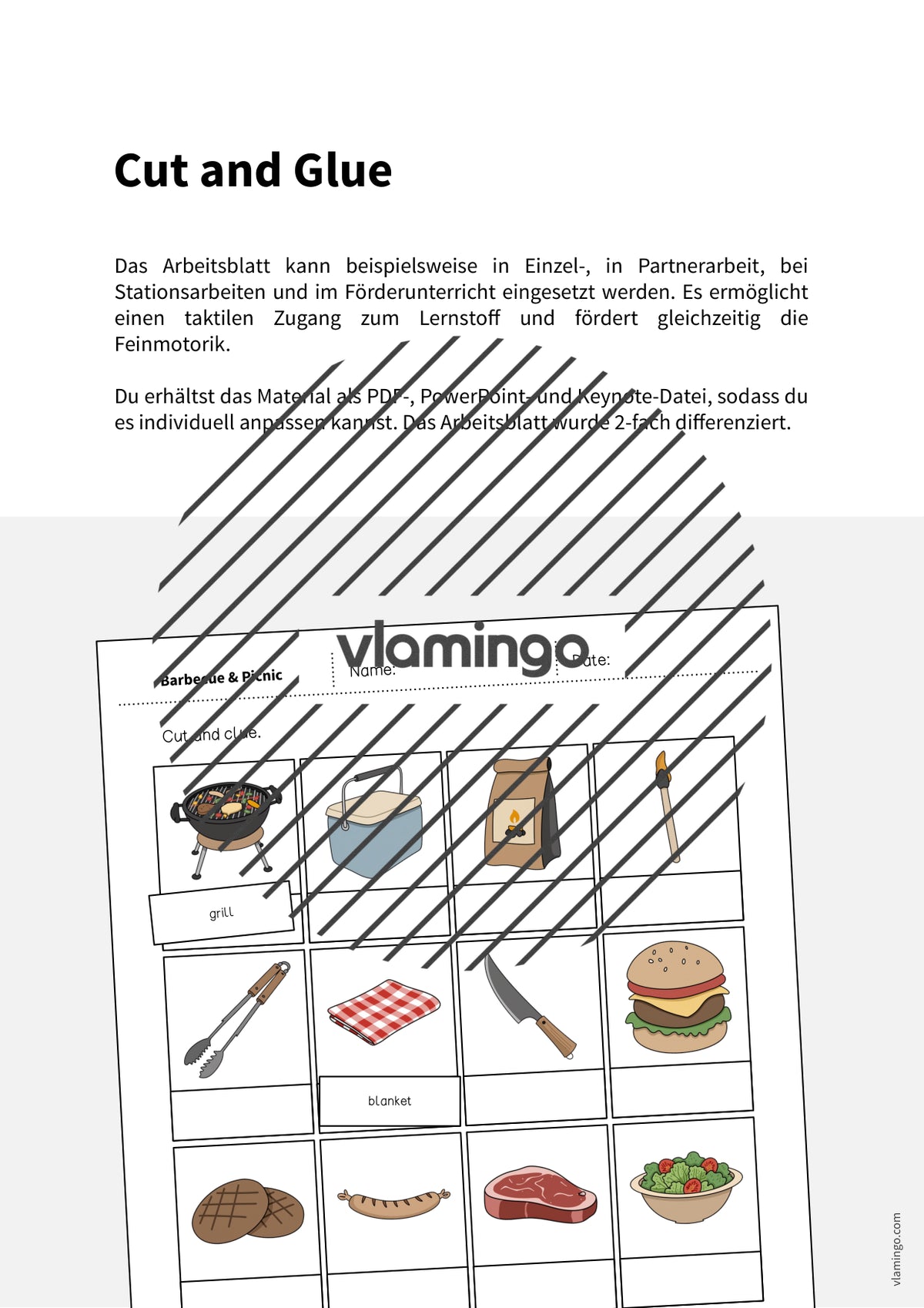 de englisch barbecue picnic cut and glue 002