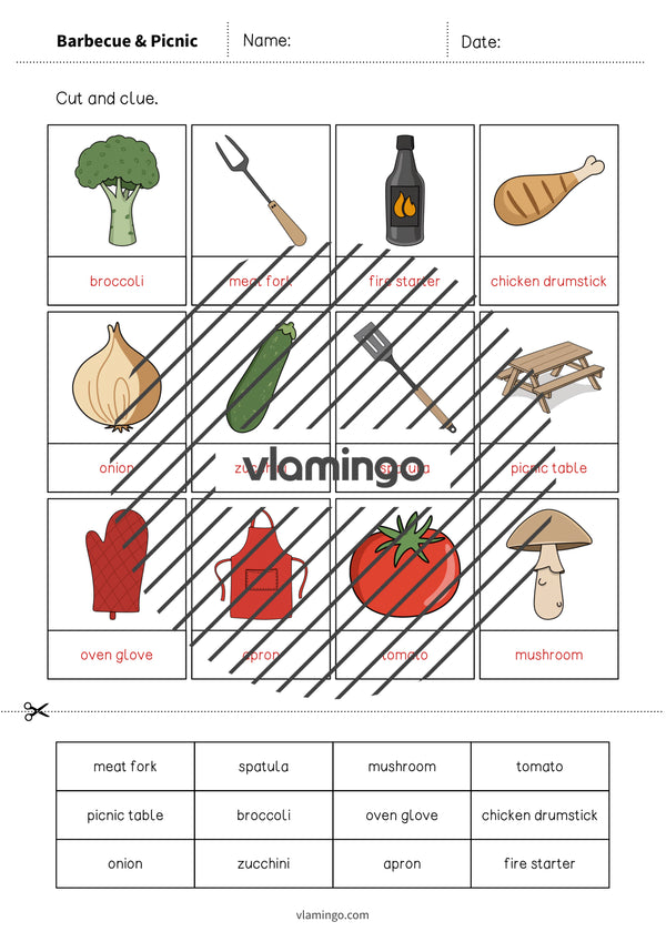 de englisch barbecue picnic cut and glue 009