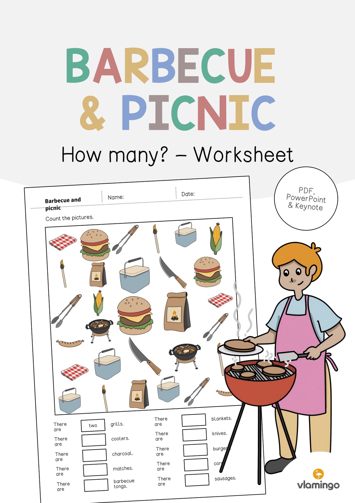 de englisch barbecue picnic how many worksheet 001