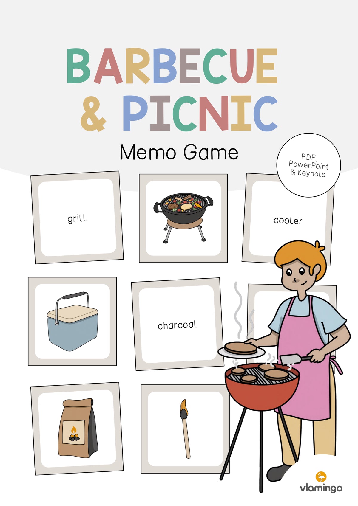 de englisch barbecue picnic memo game 001