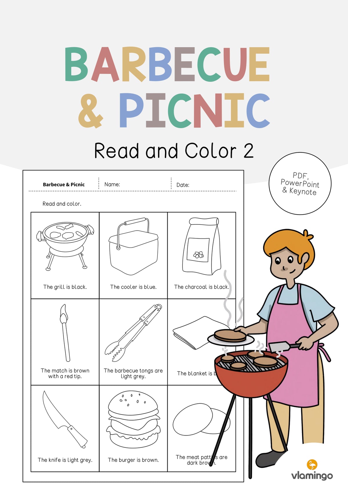 de englisch barbecue picnic read and color 2 001