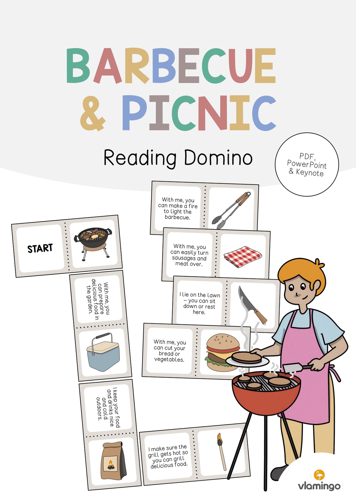 de englisch barbecue picnic reading domino 001