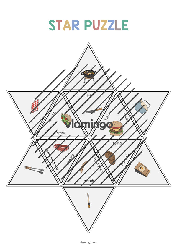 de englisch barbecue picnic star puzzle 010