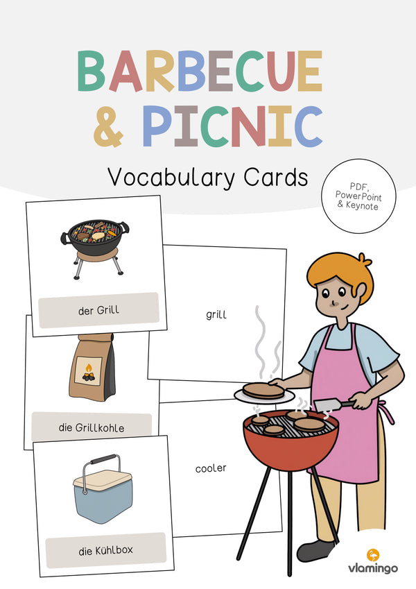 de englisch barbecue picnic vocabulary cards 001