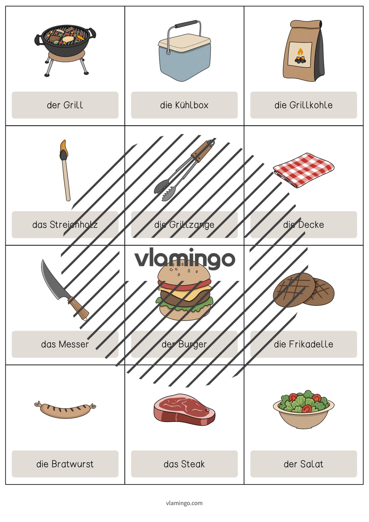 de englisch barbecue picnic vocabulary cards 003