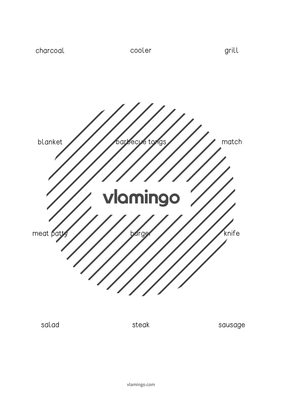 de englisch barbecue picnic vocabulary cards 004